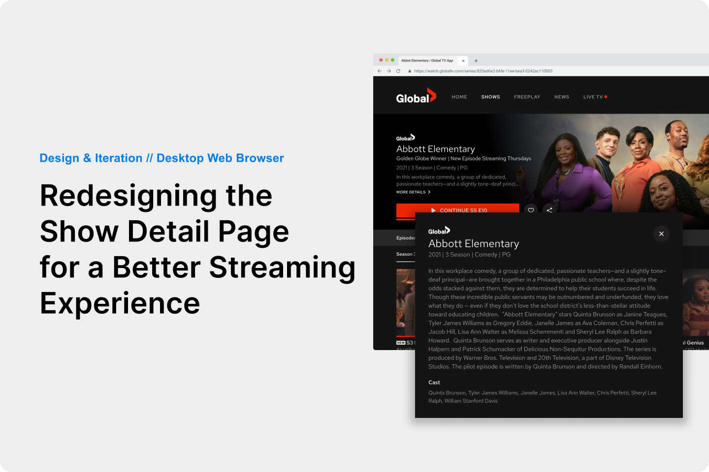 Redesigning the Show Detail Page for a Better Streaming Experience